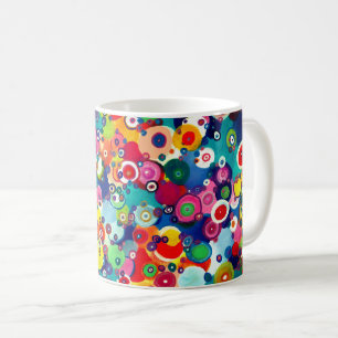Färga små cirklar i Lycklig Originalteckning Kaffemugg