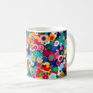 Färga små cirklar i Lycklig Originalteckning Kaffemugg
