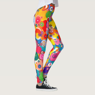 Färga små cirklar i Lycklig Originalteckning Leggings