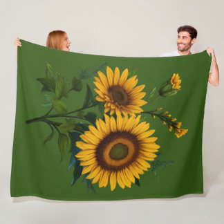 Färga solrosblomma i Färg Ull Fleecefilt