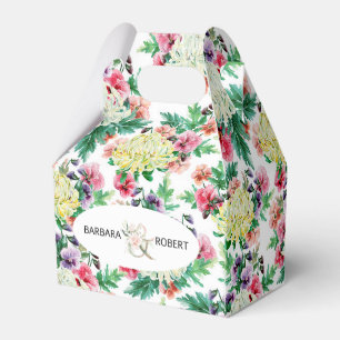 Färga sommarblommor mönster presentaskar