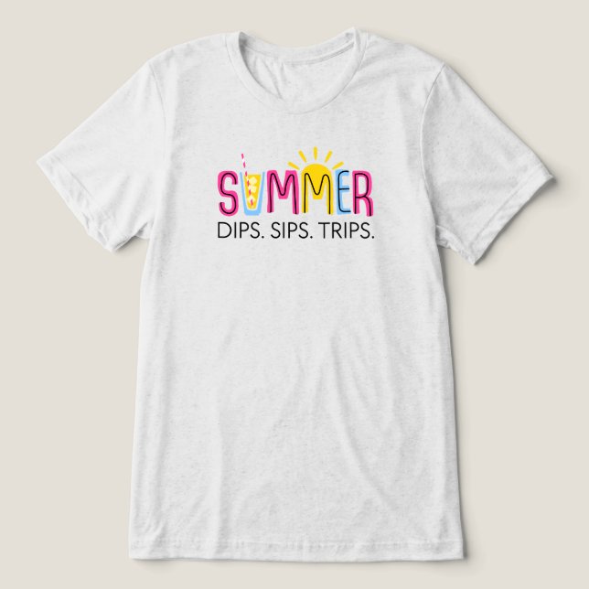Färga sommardiskar Sips Resor med dryck och Sol T Shirt (Design Framsida)