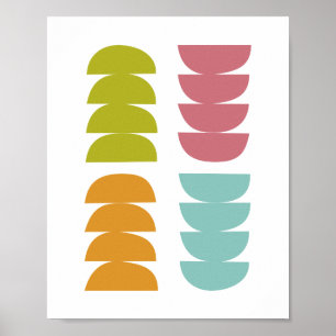 Färga stenar Mid Century Modern Abstrakt Poster