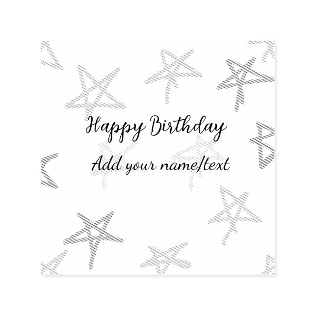 Färga stjärnor grattis på födelsedagen lägger till självfärgande stämpel (Design)