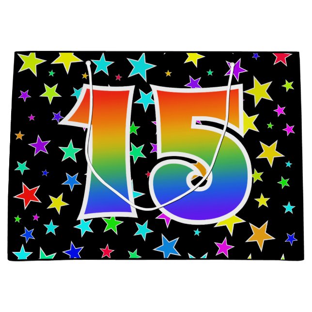 Färga stjärnor + regnbåge Mönster "15", händelsenu (Framsidan)