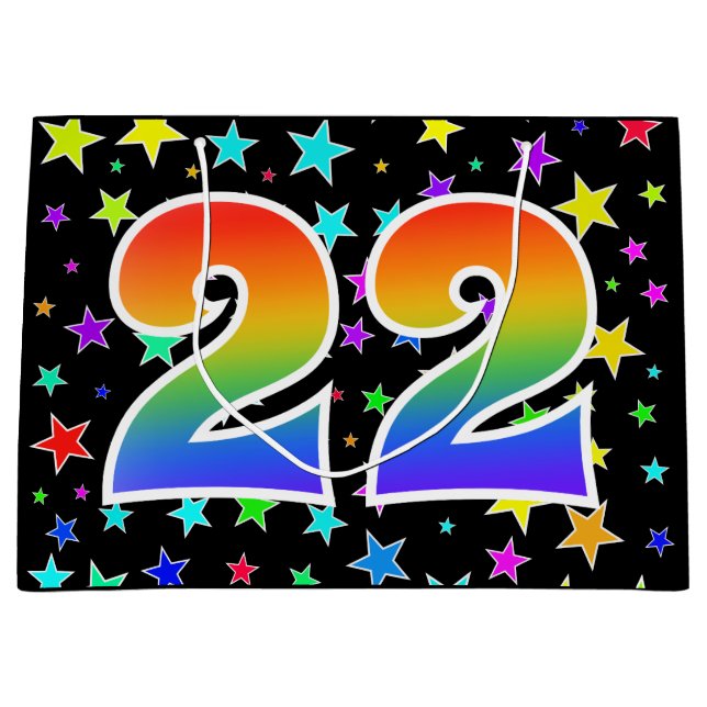 Färga stjärnor + regnbåge Mönster "22", händelsenu (Framsidan)