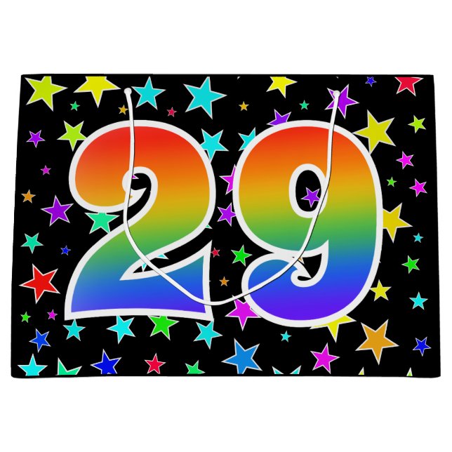 Färga stjärnor + regnbåge Mönster "29" Händelsenum (Framsidan)