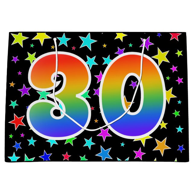 Färga stjärnor + regnbåge Mönster "30" händelsenum (Framsidan)