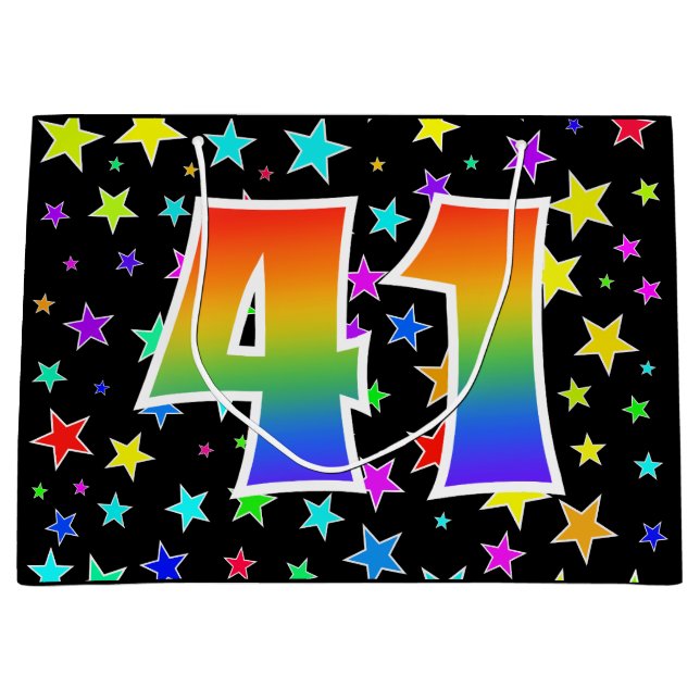 Färga stjärnor + regnbåge Mönster "41" händelsenum (Framsidan)