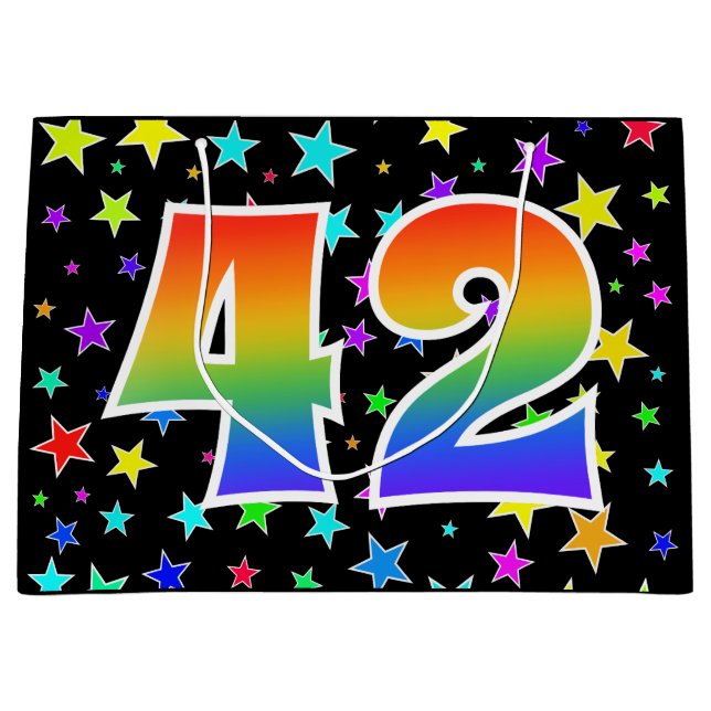 Färga stjärnor + regnbåge Mönster "42" händelsenum (Framsidan)