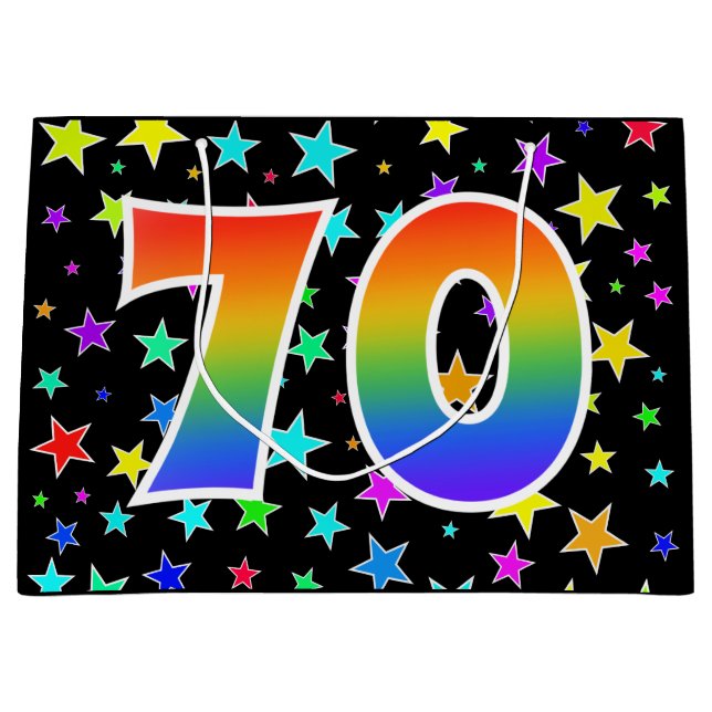 Färga stjärnor + regnbåge Mönster "70", händelsenu (Framsidan)
