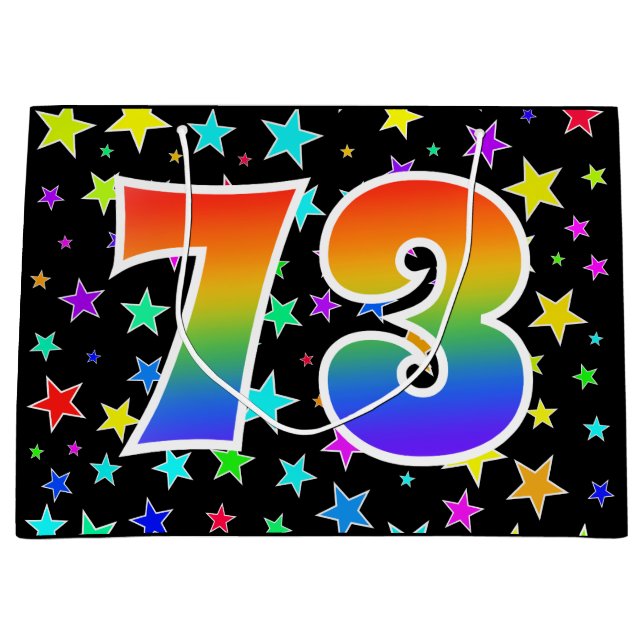 Färga stjärnor + regnbåge Mönster "73", händelsenu (Framsidan)