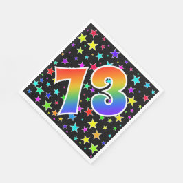 Färga stjärnor + regnbåge Mönster "73", händelsenu Pappersservett