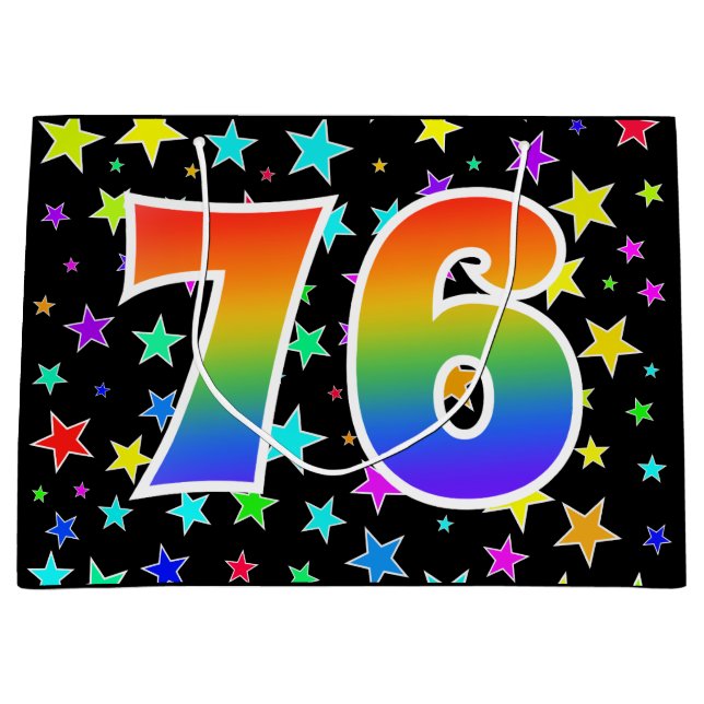Färga stjärnor + regnbåge Mönster "76" Händelsenum (Framsidan)