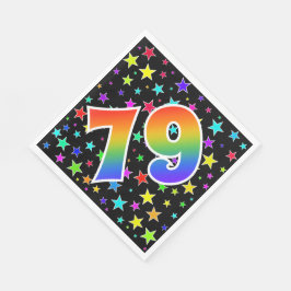 Färga stjärnor + regnbåge Mönster "79" Händelsenum Pappersservett