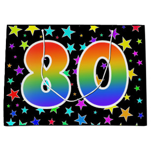 Färga stjärnor + regnbåge Mönster "80" händelsenum