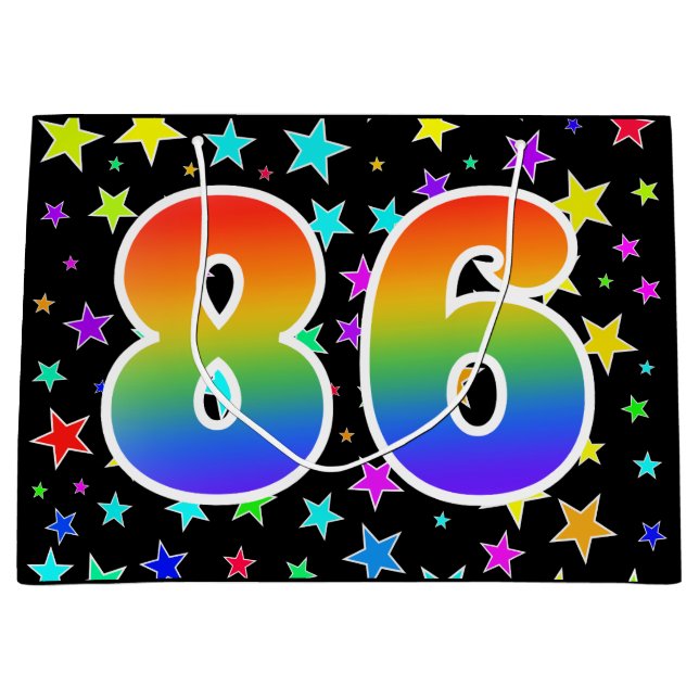 Färga stjärnor + regnbåge Mönster "86" händelsenum (Framsidan)