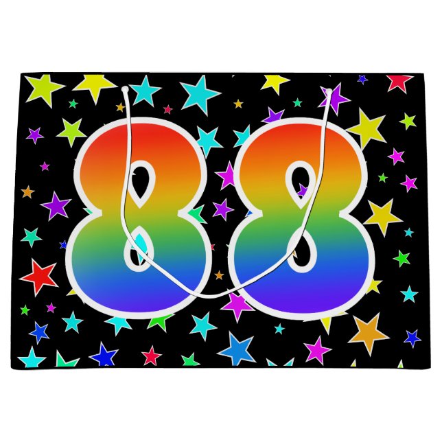 Färga stjärnor + regnbåge Mönster "88" händelsenum (Framsidan)