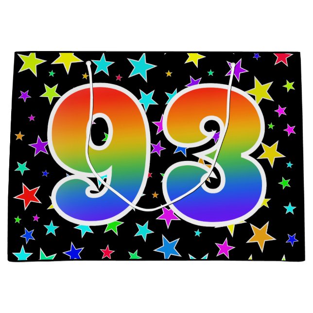 Färga stjärnor + regnbåge Mönster "93" Händelsenum (Framsidan)