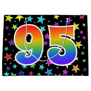 Färga stjärnor + regnbåge Mönster "95" Händelsenum