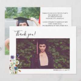 Färga trädgårdsblommor Studenten Tack för fotot Kort