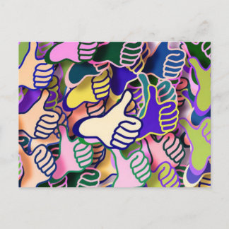 Färga tummar uppåt vykort