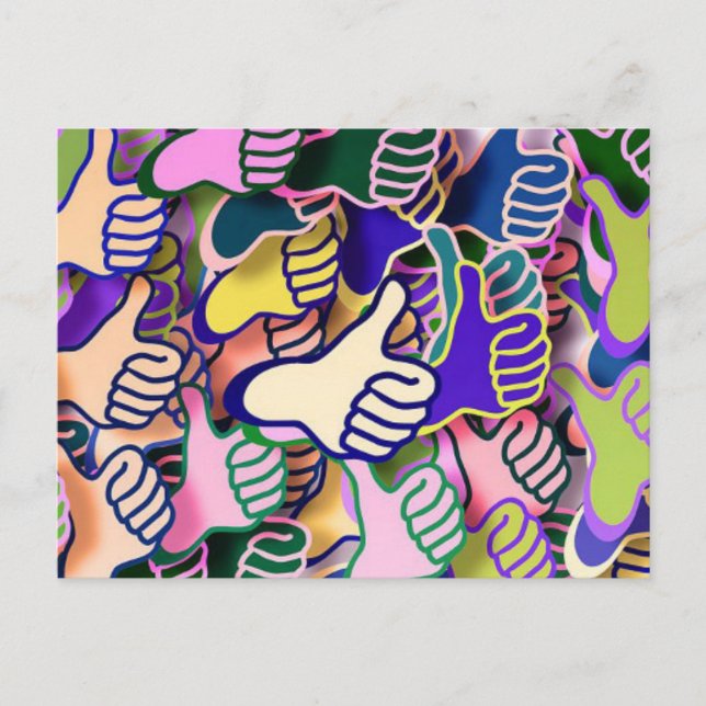 Färga tummar uppåt vykort (Framsida)