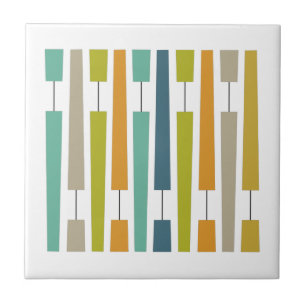 Färga utropstecken Geometric Mid Century Kakelplatta