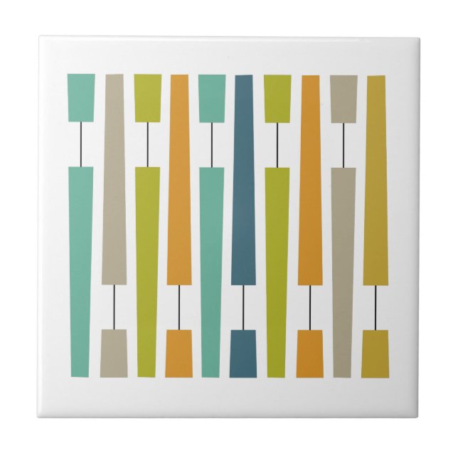 Färga utropstecken Geometric Mid Century Kakelplatta (Framsidan)