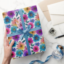 Färga Vår blomma Blommar Vattenfärgad Blommigt 