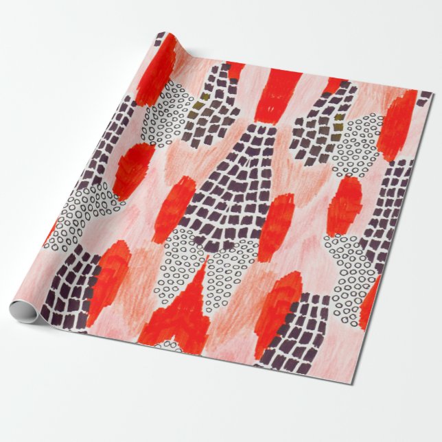 Färga vattenfärgsgrafik presentpapper (Utrullad)