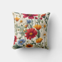 Färga Wildblommor i en vit bakgrund