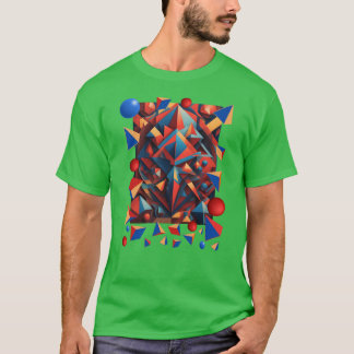 Färgad abstrakt figurer t shirt