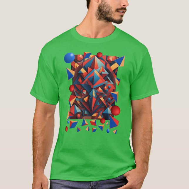Färgad abstrakt figurer t shirt (Framsida)
