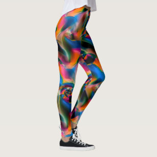 Färgad abstrakt tvinnat linjer i ljusskulptur leggings
