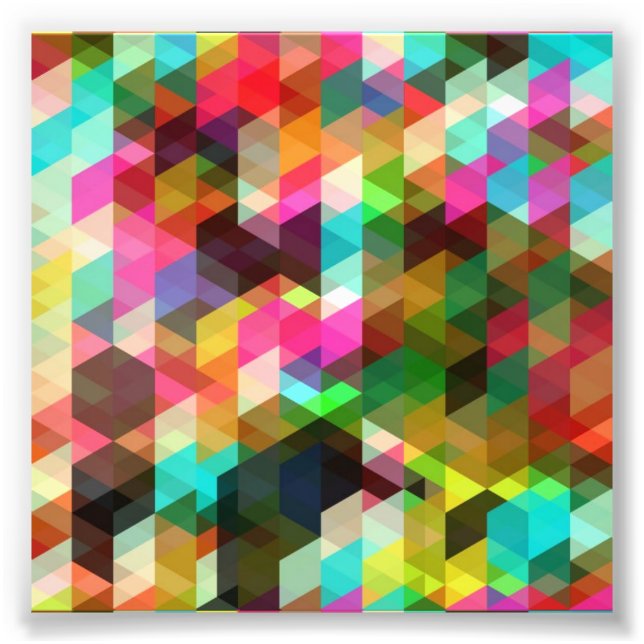 Färgad-Abstrakt-Vector-Art COLORFUL TRIANGLES SQU Fototryck (Framsidan)