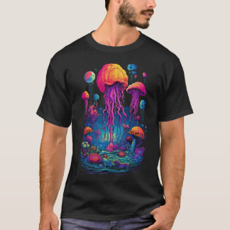 Färgad Abys: Deep Sea Jellyfish Delight T Shirt