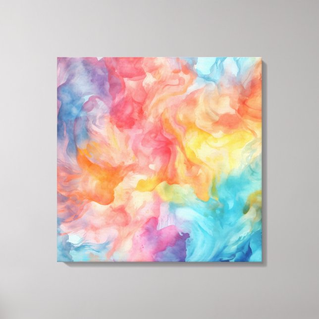 Färgad Allover Watercolor Struktur Canvastryck (Framsida)