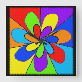 färgad av abstraktens regnbåge - utformning fyrkantig klocka