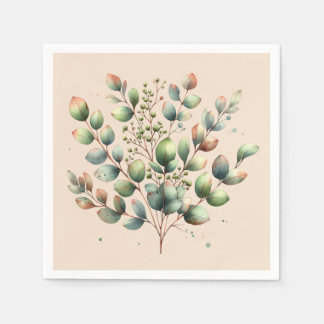 Färgad av botaniska vattenkräm i eukalyptus pappersservett