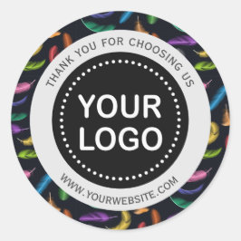 Färgad av elegant Fäder Logotyp Slogan Runt Klistermärke