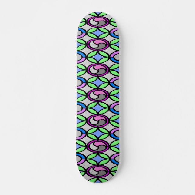 färgad av glas, tippad mini skateboard bräda 18,5 cm (Framsida)