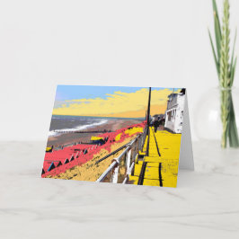 Färgad av sydlig strandpromenad kort