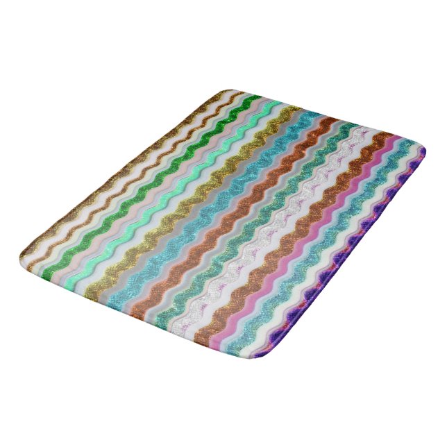 Färgad av vågigt rand som liknar orakskinn badrumsmatta (Vinklad)