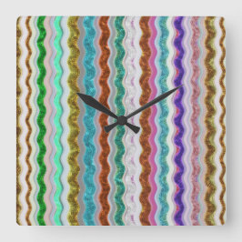 Färgad av vågigt rand som liknar orakskinn fyrkantig klocka