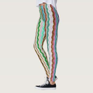 Färgad av vågigt rand som liknar orakskinn leggings