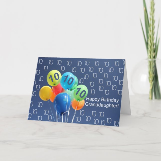 Färgad-ballonger för fardotters tioårsdag kort (Framsida)