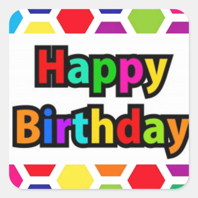 Färgad bikupa fyrkantigt klistermärke (Framsida)