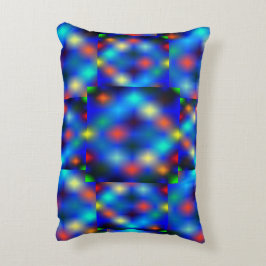 Färgad, bild simulerar flap-flotation, över blått prydnadskudde