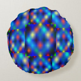 Färgad, bild simulerar flap-flotation, över blått rund kudde